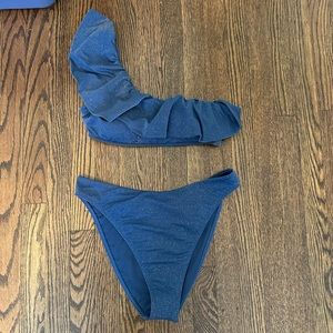 Abercrombie Shimmer One Shoulder Bikini (S Top, M Bottom)